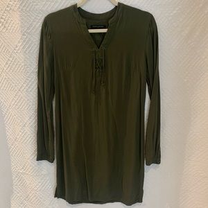 Banana Republic Lace Up V Neck Dress
